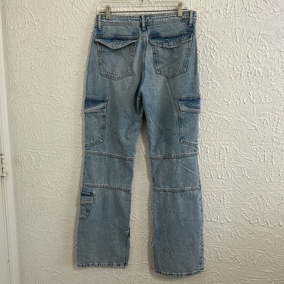 ZARA Split Cargo Mid Rise Jeans SIZE 4 - Picture 7 of 9